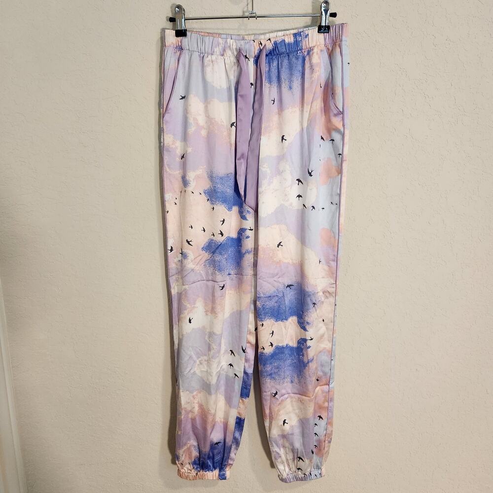 Victoria's Secret Soft Satin Lightweight Jogger Pajama Pants - Cloud - Small